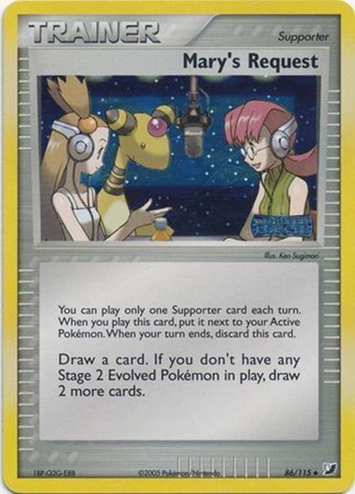 Mary's Request - 86/115 - Pokemon Unseen Forces Reverse Holo Rare NM