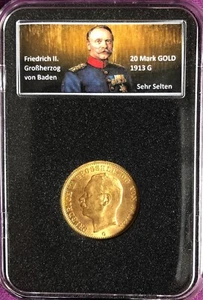 TOP - 20 Mark GOLD - Baden - Friedrich II. - 1913 - nur 85.374 geprägt - SELTEN - Bild 1 von 10