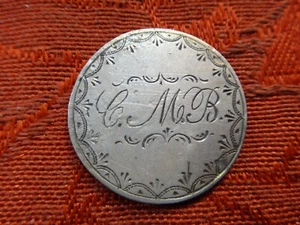 Antique United States Seated Liberty 90% Silver Quarter Love Token - Picture 1 of 3