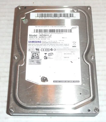 Samsung HD501LJ  500GB P/N: HD501LJ/JP1  Hard Drive  NO PCB BOARD FOR PARTS READ - Image 1 of 2