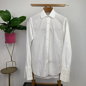 Turnbull & Asser (15) 38cm Crisp White Shirt Double Cuff Evening Black Tie - Picture 1 of 11