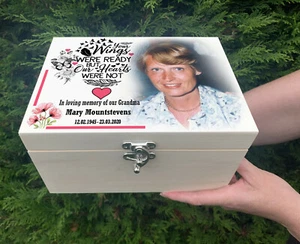 Personalised wooden photo urn / casket, Remembrance memorial box / urn. - Picture 1 of 12