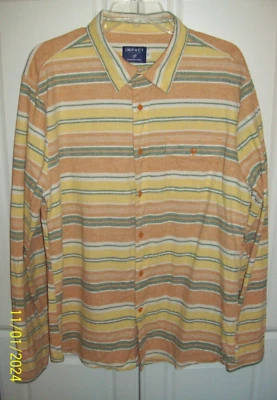 IMPACT COLLECTION United By Blue Chambray STRIPED Button Down MENS XL Chest 46" - Image 1 of 4
