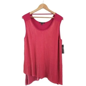 Signature Studio Flattering Chiffon Layered Career Top Hot Pink Size XL NWT - Picture 1 of 9