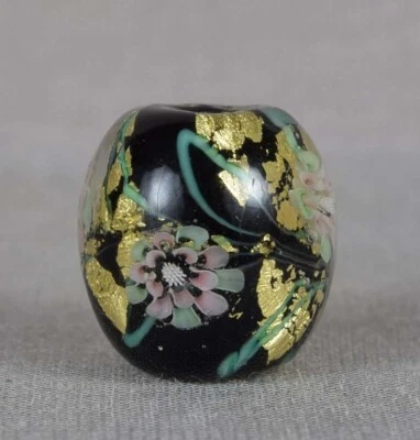 Vidrio japonés OJIME tombodama FLORES lámina de oro Foto 1 de 4