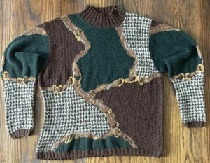 Vintage large mens jones new york sport multicolor Ugly Knit Pullover Sweater - Picture 1 of 7