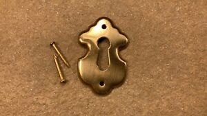 Lock Escutcheon Brass Finish Key Hole Cover Box Chest Drawer Hardware