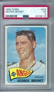 1965 Topps  # 242 -- George Brunet Angels -- EX PSA 5