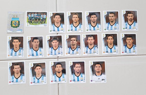 Panini FIFA Worldcup Brazil 2014 Stickers Argentina Full Team Set