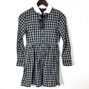RALPH LAUREN Katarina Dresses-Day Ruffled Shirt Dress Girls 12 Long Sleeve Check - Picture 1 of 12