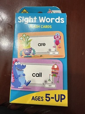 Флэш-карты School Zone - Sight Words - для детей от 5 лет и старше, от детского сада до 1-го - Изображение 1 из 2