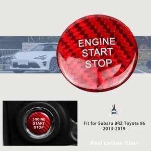 Carbon Fiber Engine Start Stop Button Key Cover For Subaru BRZ Toyota 86 2013-19 - Imagen 1 de 6