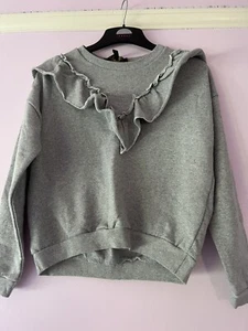 lipsy london grey frilly jumper UK12 womens - Picture 1 of 2