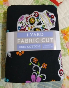 Dia De Los Muertos 💀Fabric Panel 1 Yard Precut (36 in. X 44 in) New! Free ship! - Picture 1 of 6