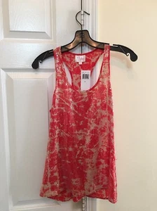 PARKER NEW YORK 100% Seide rot PAILLETTEN VERZIERT Tank TOP Gr. XXS neu mit Etikett #1 - Bild 1 von 5
