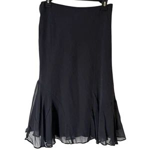 Falda de seda asimétrica negra Maggy Boutique talla 10 Fairy Grunge Whimsigoth Vamp - Imagen 1 de 8