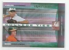 2008 Elite Extra Edition College Ties Green Carlos Gutierrez Mark Sobolewski