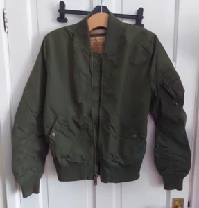 Alpha Industries MA1 TT Mens Bomber Jacket Size Uk Small Khaki Green - Picture 1 of 10