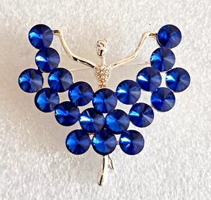 Seltene atemberaubende blaue Kristall signierte Monet Ballerina Tänzerin Brosche Anstecknadel 1970er schön! - Bild 1 von 5