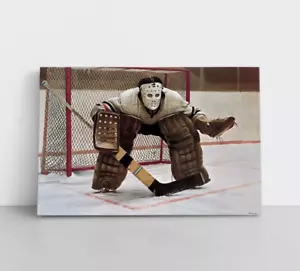 Hockey Goalie Vintage Leinwand Wandbild Kunstdruck, Sportgeschichte NHL Kunstwerk - Bild 1 von 11