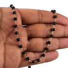 Sterling 925 Silver Jewelry 4 mm Black Onyx Beads in Silver Wire Gold plated