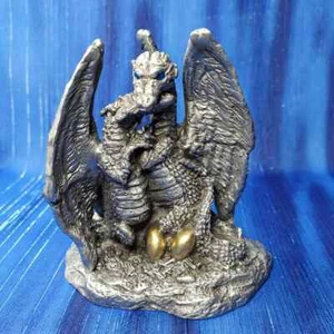 Destiny Dragon Couple Pair Family Babies Wedding Cake Topper Pewter Figurine NEW - Picture 1 of 12
