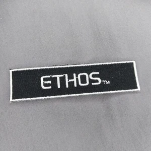 ETHOS Black White Tab 4"x1" Iron On Patch - Picture 1 of 2