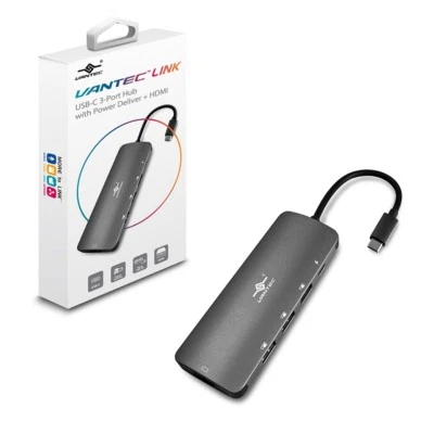Vantec Link USB C 3-Port Hub with Power Delivery + HDMI  - Image 1 of 3