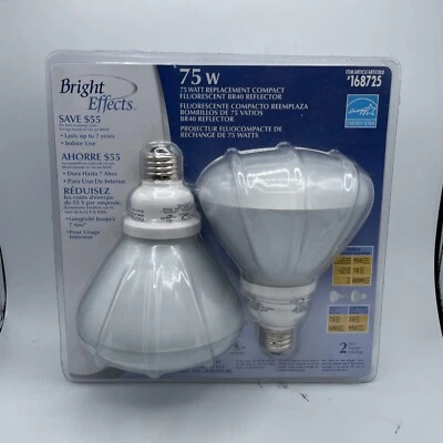 Bright effects br40 2 pack 75 Watt replacement compact fluorescent reflector New - Image 1 of 2