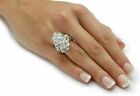 2.00 Ct Round Cut Simulated Diamond Cluster Engagement Ring 925 Sterling Silver