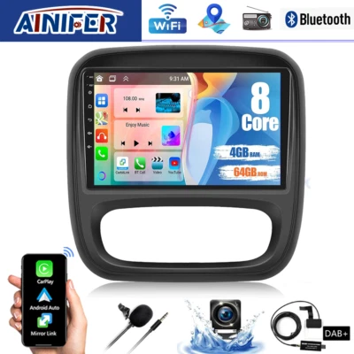 4+64GB 8Core CarPlay Android13 Autoradio Für Opel Vivaro B GPS Navi WIFI EQ - Bild 1 von 4