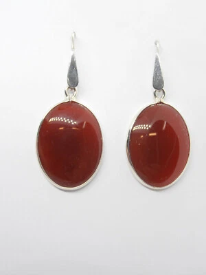 Orecchini pendenti in ARGENTO 925 con Agata Corniola Naturale - pietra dura - - Immagine 1 di 4