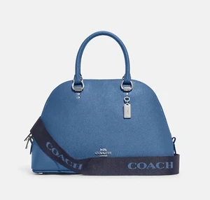 ☂️🍄Cartera Coach Katy Plateada/Azul Cielo Multi CF393 NUEVA CON ETIQUETAS - Imagen 1 de 10