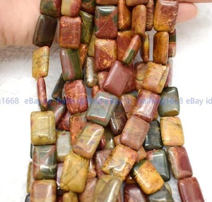 Großhandel 10x14mm Rechteck Mehrfarbig Picasso Jasper Edelstein Lose Perlen 38cm - Bild 1 von 12