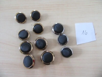 viele Knöpfe mit Steg, cá 16 + 18 mm, schwarz mit gold und silber (16) - Bild 1 von 4