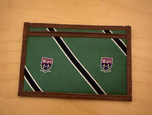 Polo Ralph Lauren  Leather Card Holder   college green / crest silk