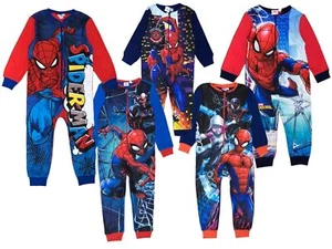Boys Spider-Man 1Onesie Marvel One Piece Pyjama Sleepsuit Age 18 Months-10 Years - Picture 1 of 54