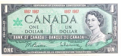 Queen Elizabeth II Banknote Canada 1867 One Dollar Memorabilia QEII Mint Crisp - Image 1 of 2