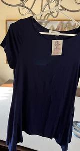 Neu Gilli Damen L (M?) Marineblauer Stretch-Pullover mit Flügelärmeln Hai-Bisssaum Oberteil - Bild 1 von 6