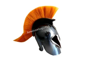 COLLECTIBLE TROY HELMET MEDIVAL BLACK FINISH ARMOUR HELMET HALLOWEEN - Picture 1 of 3