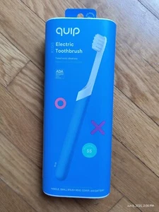 Quip Kids Electric Toothbrush Blue Sonic Vibration Rubber Grip Small Head NIB - Picture 1 of 4