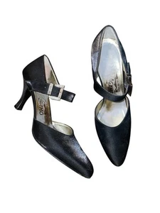 Bombas de tela Salvatore Ferragamo Longuette Nero correa 7,5 AA estrás negro - Imagen 1 de 8