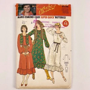 Butterick Marie Osmond 6263 Vintage Sewing Pattern, Peasant Dress and Vest Sz A - Bild 1 von 6