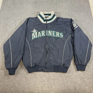 Majestic Seattle Mariners Bomberjacke Herren L Authentic Collection gefüttert Y2K - Bild 1 von 16