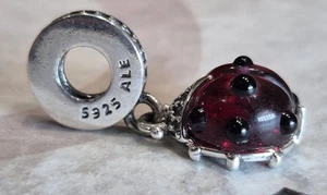 Authentic Pandora S925 ALE Red Ladybird Dangle Charm Animals and Pets 792571C01 - Imagen 1 de 6