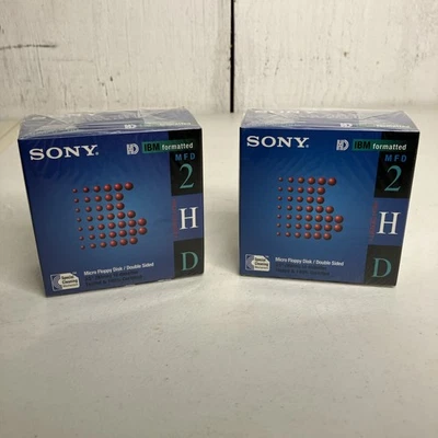Lote de 2 Disquetes Sony 3.5" 1.44MB Alta Densidad Formateado IBM Sellados Foto 1 de 4