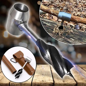 Manueller Handbohrer Schraubenschlüssel Outdoor Überlebensausrüstung Holzbohrer-Kit für Bushcraft Werkzeug - Bild 1 von 7
