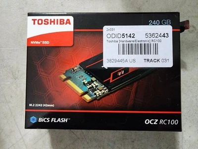 Toshiba RC100 M.2 2242 240GB NVMe PCIe 3.0 x2 64-layer 3D BiCS LPV092 - Image 1 of 2