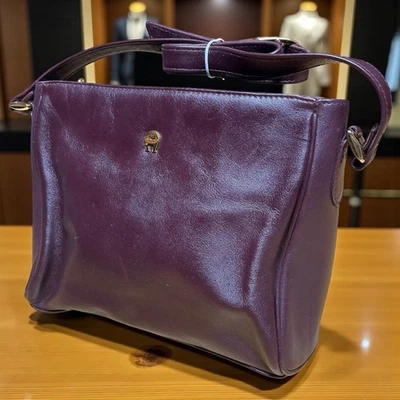 Vintage ETIENNE AIGNER Small Leather Crossbody Tote Bag Signature Oxblood - Image 1 of 4