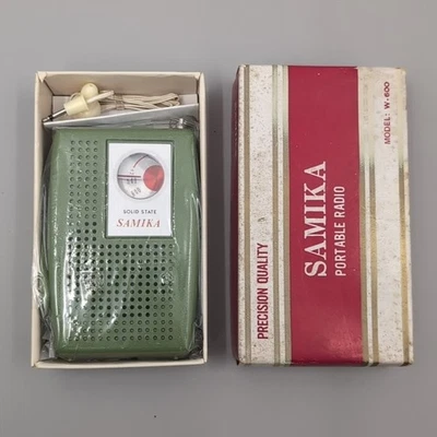 NOS Vintage Samika Avocado W-600 Solid State Handheld Portable Radio - Image 1 of 4